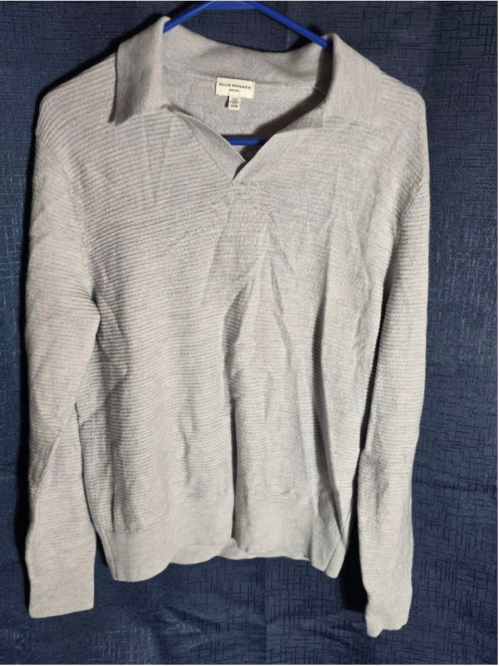 Men's CLUB MONACO Gray Merino V-Neck Sweater M casual office designer